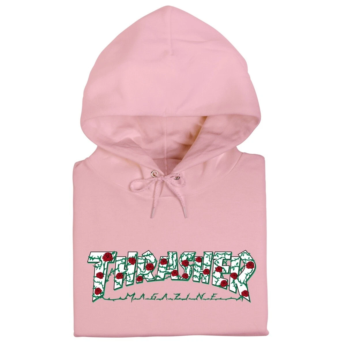 Thrasher Magazine ROSES LOGO PULLOVER Skateboard Hoodie LIGHT PINK | eBay