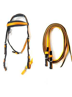 Filet Et Rênes Pour Mini-poney D.A. Brand – Orange/nylon – Taille DA1300