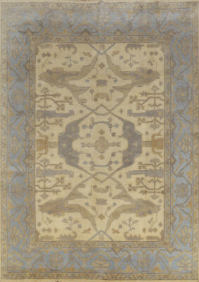 Elegant Handwoven Oushak Indian Rug Living Room Carpet 8x10 ft