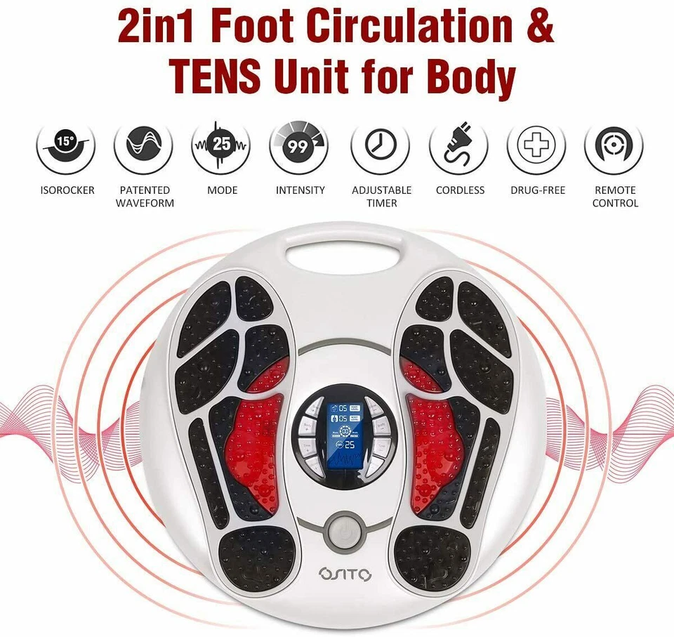 OSITO Circulatory Foot Massager for Neuropathy EMS TENS for Muscle Pain Relief - Image 4 of 4