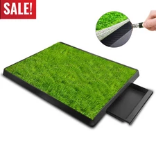 Indoor Puppy Dog Pet Potty Training Pee Pad Mat Tray Grass House Toilet W/ tray