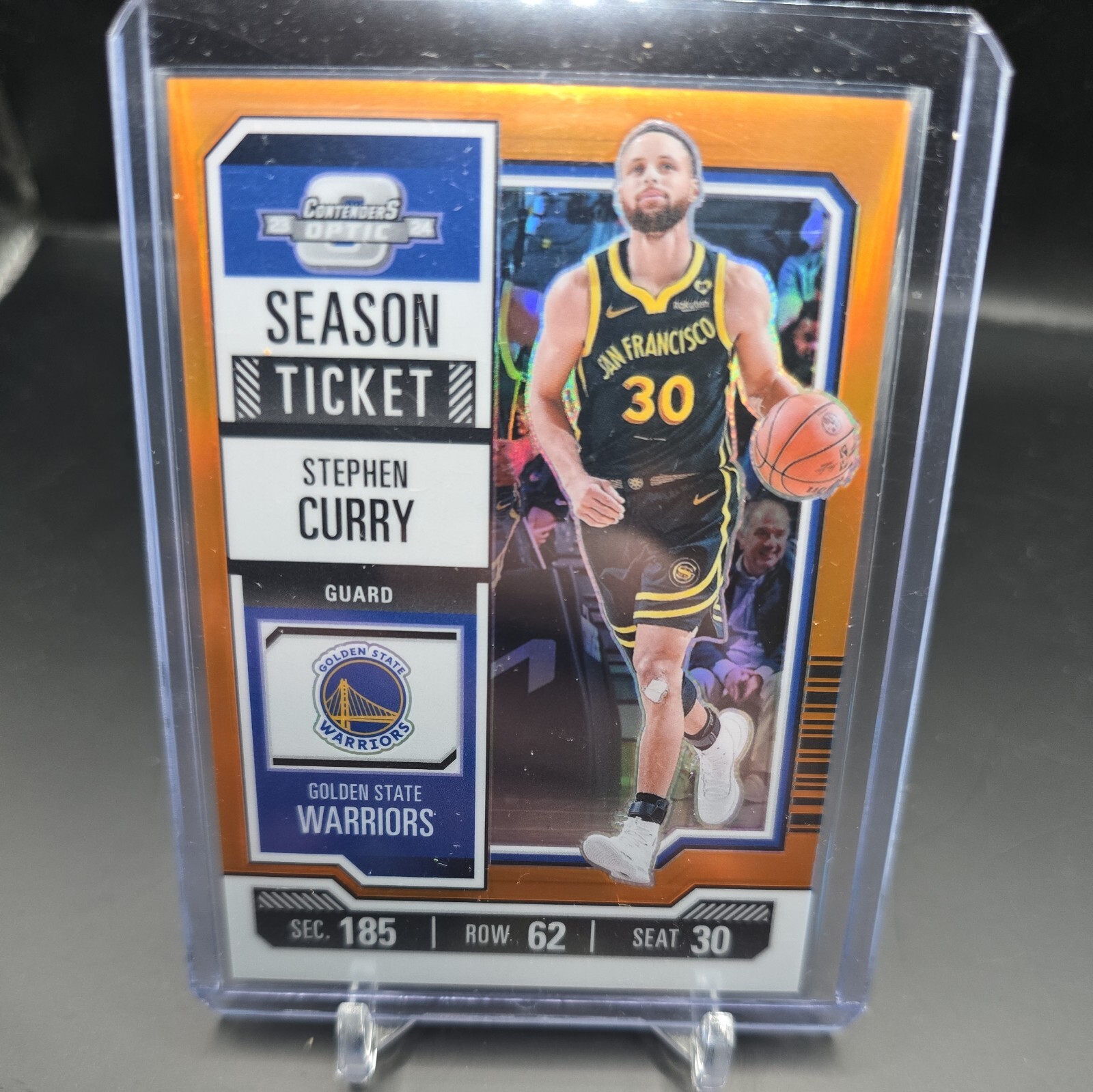 2023-24 Panini Contenders Optic Season Ticket #37 Stephen Curry Orange Prizm /49