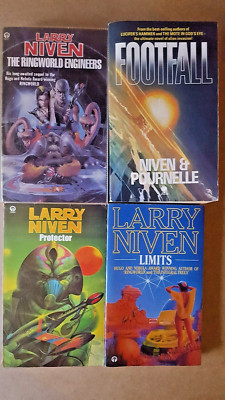 LARRY NIVEN Sci Fi 4X Book Bundle Vintage Rare Paperbacks RINGWORLD ENGINEERS