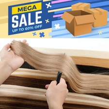20-80PCS Tape In Real Remy Human Hair Extensions 100 Thick Hairpiece Invisible