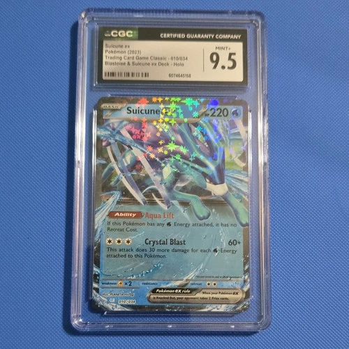 CGC 9.5 Mint+ Suicune Ex 010/034 Holo 2023 Pokémon Card Blastoise & Suicune Deck
