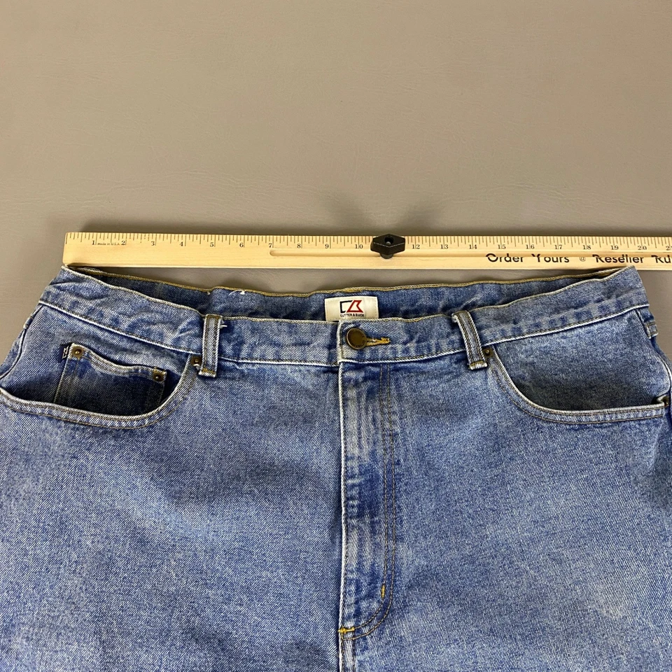 Pantalones de mezclilla Cutter & Buck para hombre talla 42 azul lavado claro pierna recta informales Foto 4 de 4