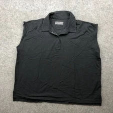 Figs Polo Shirt Womens XL Black Sleeveless Collared Button Pro Scrub Peru