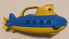 Green Toys Submarine Water Toy Bath Toy Blue Yellow Made in USA Recycled Plastic