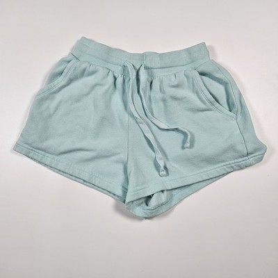 Colsie Shorts Womens Fleece Lounge Shorts Teal Blue XS Pockets Drawstring PJ
