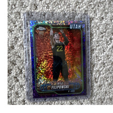 Topps 2024-25 Chrome Purple Speckle Refractor RC Kyle Filipowski Jazz #127 /299