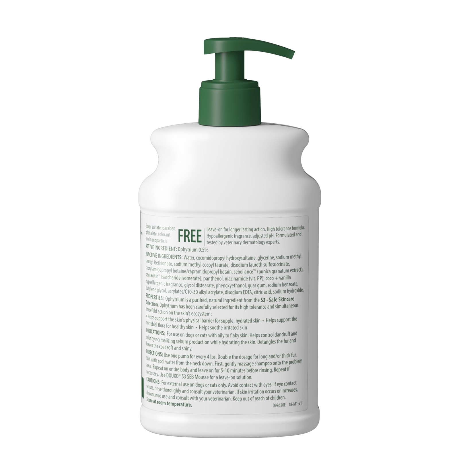Douxo S3 Seb Shampoo, EXP 12/25 Contains 0.5% Ophytrium