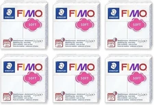 FIMO Soft Polymer Oven Bake Modelling Clay - 57g Blocks - Set of 6 - White