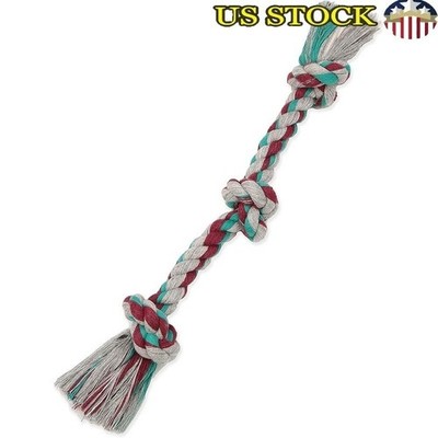 Interactive Dog Tug Toy Non Toxic Cotton Chew Rope Pulling Toy Small Dogs New