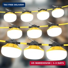 Construction String Lights 100FT: 10000lm Industrial LED String Work Lights with