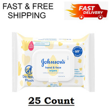 Johnson's Baby Disposable Hand  Face Cleansing Wipes,Pre-Moistened Wipes,25 Ct