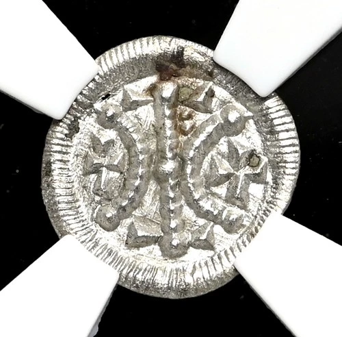 HUNGARY. Bela II, 1131-1141. Silver Denar, Cross type, NGC MS62