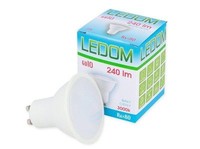 3X GU10 Led Leuchtmittel 3W 3000K 230V 240Lm, Warmweiß, Ledom