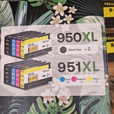 950XL Black Noir 951XL Cyan Magenta Yellow 8pack new inkjet toner