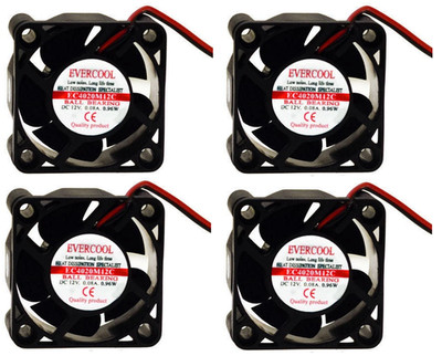 Evercool 40mm x 20mm EC4020M12C  Cooling Fan 4-Pin Molex Connector, Set of 4
