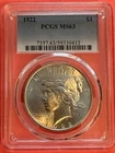 1922 Peace Silver $1 Dollar Coin PCGS MS 63