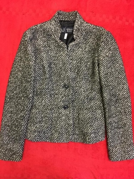 Women Armani Jeans Jacket Grey Wool 36 / S / 44