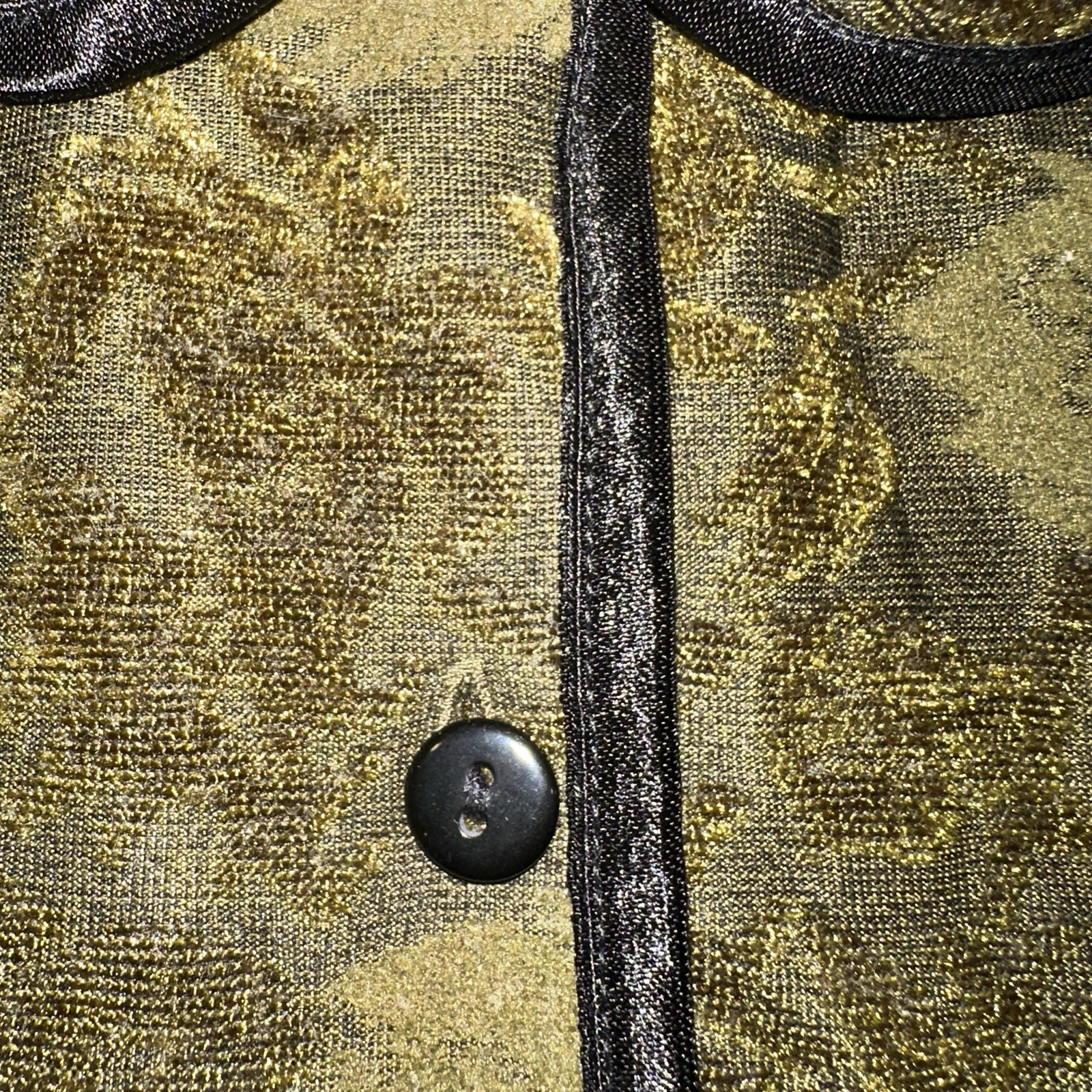 Vue Point Vtg Green Leaf Print Jacket Size M Pete… - image 9