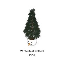 Webkinz Winterfest Potted Pine Winter Christmas Holidays Snowman Base Cute