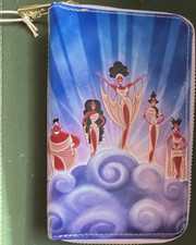 Loungefly Disney Hercules Muses Purple Blue Large Zip Around Wallet 2022