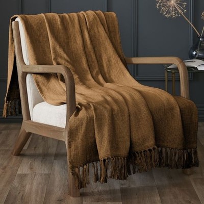 Plaid 130x160 cm Baumwolle Camel
