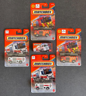 Matchbox   2021 Scania XT & P360 Fire Truck   Camion De Pompiers ~ LOT of 5