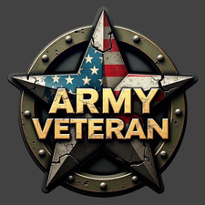 Army Veteran American Flag Star Sticker Vinyl Decal Military Patriotic