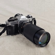 Canon AE-1 Program 35mm SLR Film Camera W/200mm 1:4.0 Lens Film