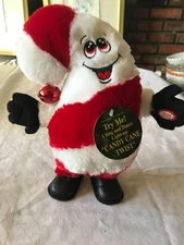 RARE DanDee CANDY CANE TWIST Light Up DANCING Singing SMILEY Plush/Stuff WORKS!