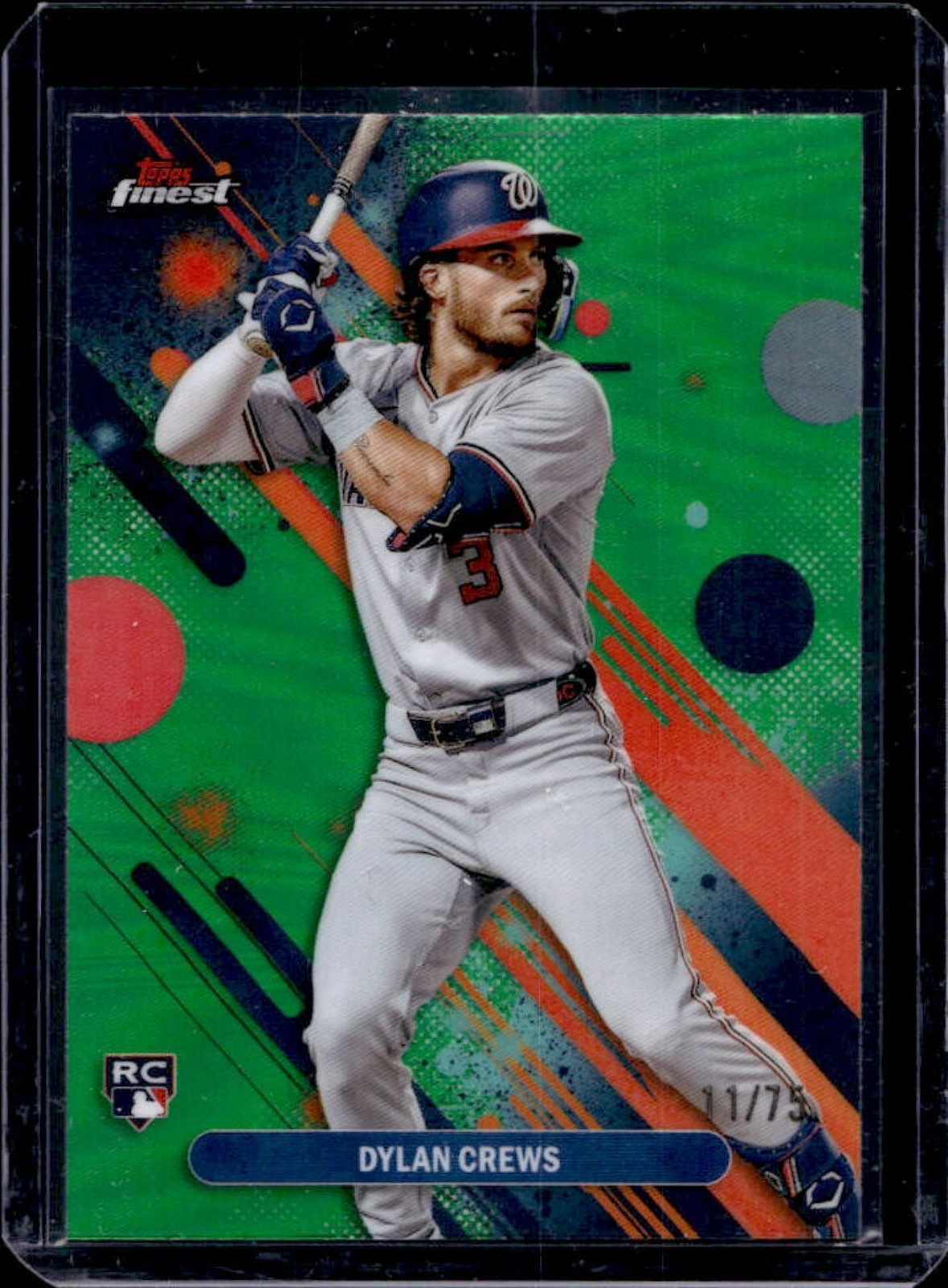 2025 Finest Dylan Crews Common RC Green Refractor #11/75 Nationals