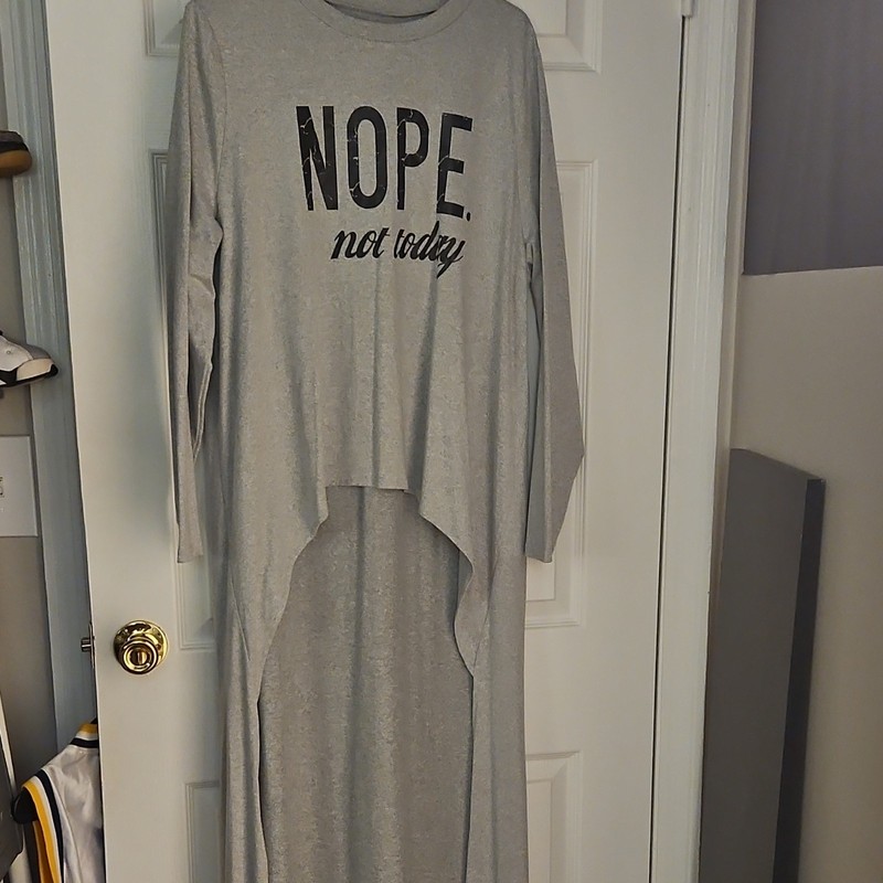 Women’s Gray 2XL 2piece Set Long Sleeve Crew Neck Graphic Print Lightweight