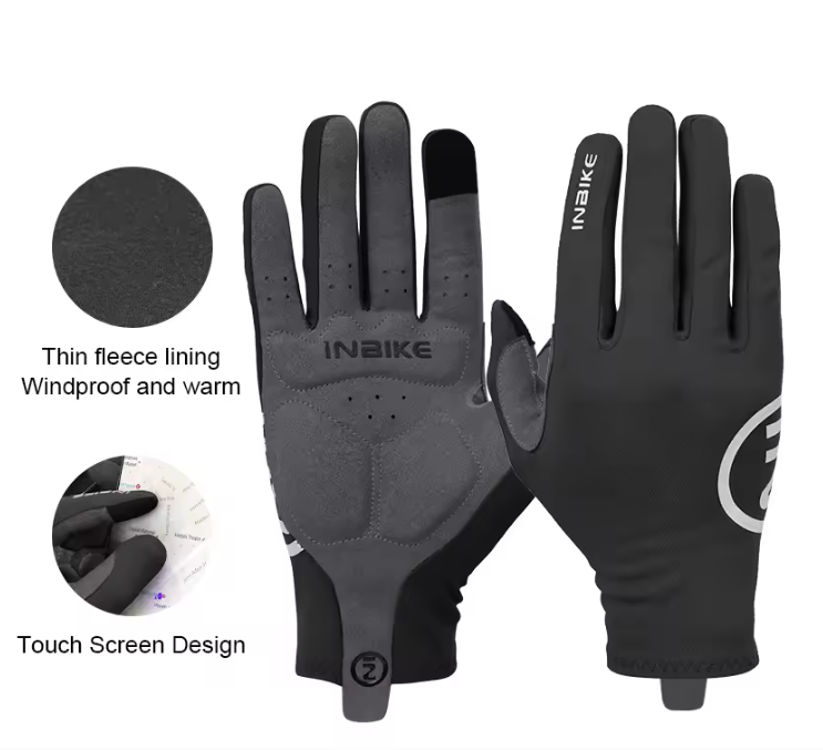 INBIKE Autumn Cycling Gloves Touchscreen MTB Road Gravel Bike Size M