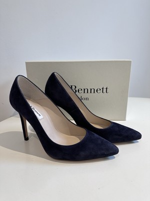 Lk Bennett Navy Blue Suede Court Shoes LK Bennett Fern Navy Blue