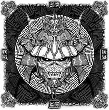 Authentic Iron Maiden Senjutsu Samurai Eddie Bandana NEW