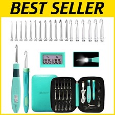 Ergonomic Crochet Hooks with Digital Stitch Counter