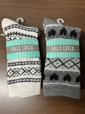 Falls Creek Super Soft Women&rsquo;s Crew Socks Fair Isle Nordic 4 Pairs Size 5 - 9.5