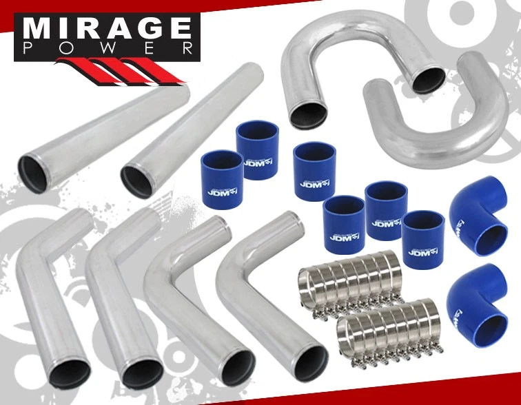 Jdm Sport Front Mount Intercooler + 2.5" Pipe Piping Kit 8Pcs + Couplers + Tbolt Foto 2 de 4
