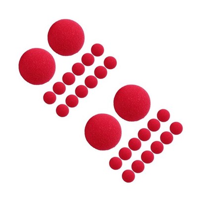 Set of 2 Red Rubber Clown Nose Sponge Carnival Cosplay Prop Decor