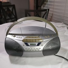 Sony CFD-S250 CD Player  Radio Cassette Boombox Silver Tape Deck INOP  READ 
