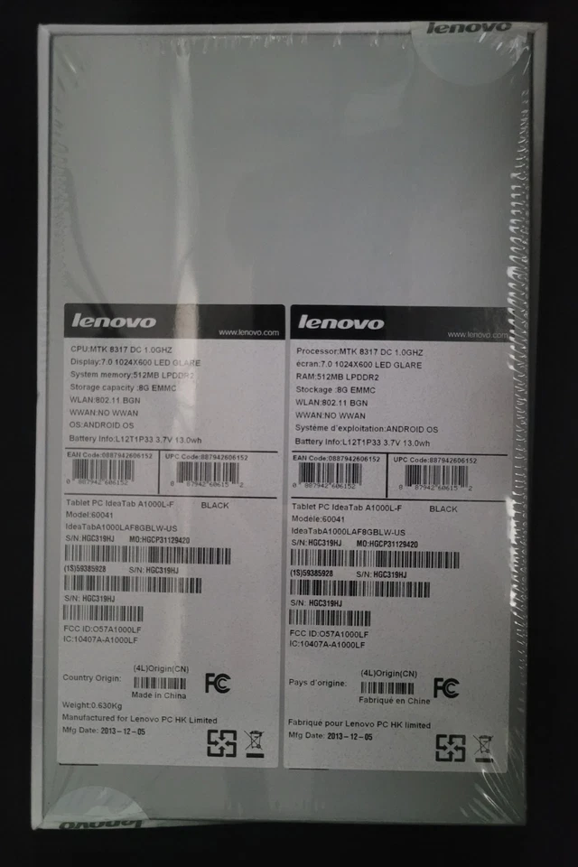 Lenovo IdeaTab Tablet A1000L-F - 60041 - 8GB, SEALED! - Image 2 of 3