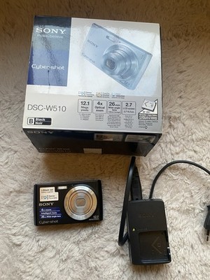 Sony Cybershot DSC-W510 12.1MP Digitalkamera 4x schwarz, Ladegerät, SD