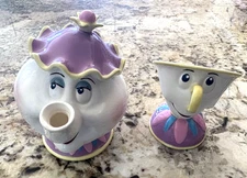 Schmid Walt Disney Beauty & the Beast CHIP Teacup Music Box & Mrs Potts Bank