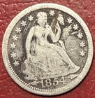 1854 Seated Liberty Dime. Free Shipping