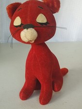 Vintage Dream Pets Red Sleepy Kitty Cat Kitchy Plushie Stuffed Animal Stuffie