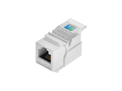 Monoprice RJ11 Toolless 180-Degree Keystone Jack for 22-26AWG Solid Wire, White