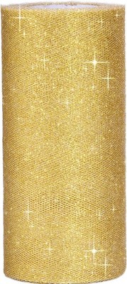 Sparkling Tulle Ribbon Roll Glitter Tulle Spool, 6 Inches by 25 Yards by XUTONG